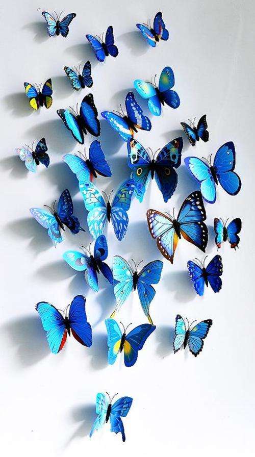 3D Butterflies Wall Art Decal **BLUE**
