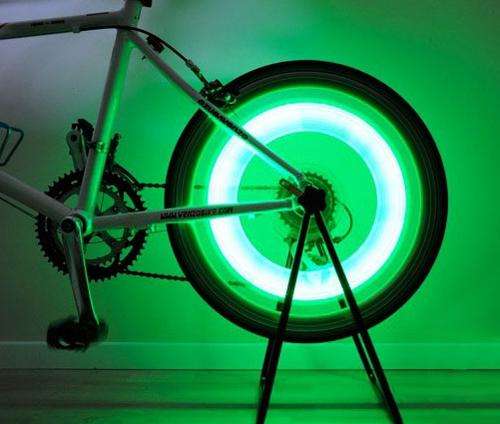 ** (SET OF 2) - GREEN FIREFLY'S LED VALVE CAP WHEEL LIGHT FOR BICYCLE / MOTORBIKE / CAR  **
