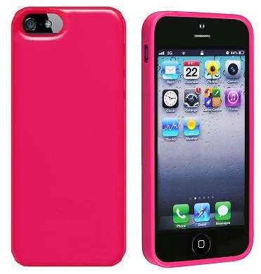 ** SILICONE GEL iPHONE 5 / 5S CASE / COVER - PINK **
