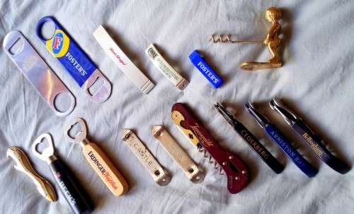 ** R1 CLEARANCE SALE ** 15 ASSORTED BOTTLE AND WINE OPENERS, SOME VINTAGE.
