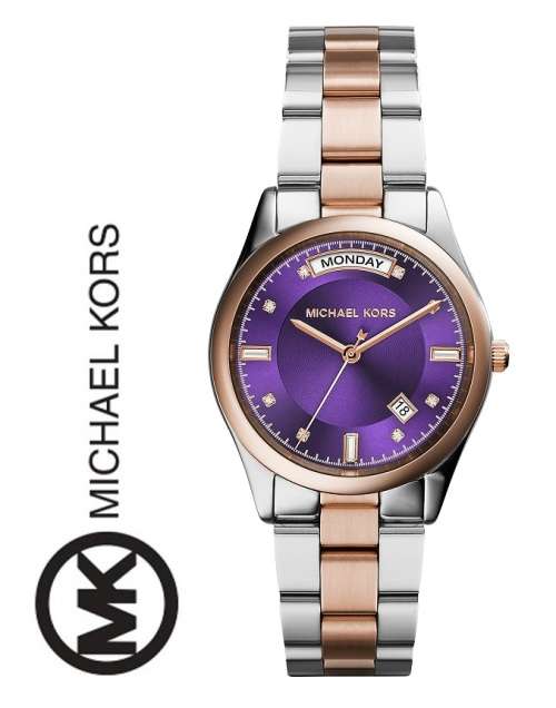 MICHAEL KORS COLETTE PURPLE DIAL, DUAL TONE LADIES WATCH   **VALUE: R4100.00**