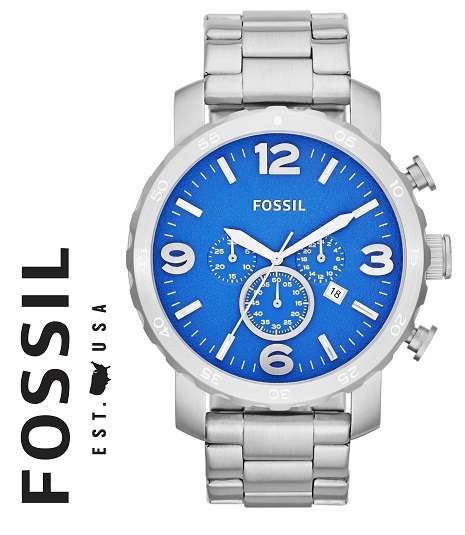 FOSSIL NATE CHRONOGRAPH STAINLESS STEEL MENS WATCH   **VALUE: R4150.00**