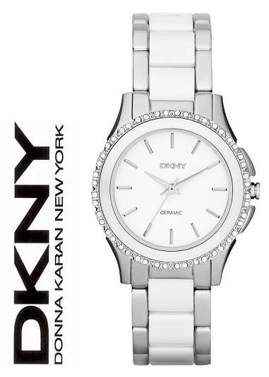 DKNY CERAMIC AND CRYSTAL LADIES WATCH   **VALUE: R4199.00**