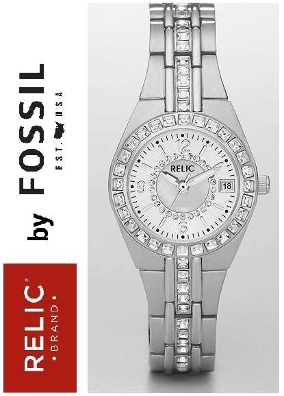 RELIC BY FOSSIL QUEENS COURT STAINLESS STEEL CRYSTAL WATCH **VALUE: R2900.00**