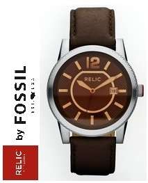RELIC BY FOSSIL STAINLESS STEEL AND LEATHER WATCH (ZR12002)  **VALUE: R2400.00**
