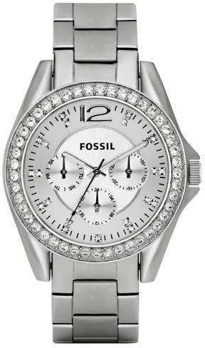 FOSSIL RILEY STAINLESS STEEL CRYSTAL BEZEL LADIES WATCH (ES2203) **VALUE: R4300.00**