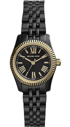 MICHAEL KORS LEXINGTON PETITE BLACK AND GOLD LADIES WATCH (MK3299)  **VALUE: R4100.00**