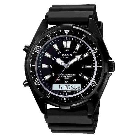 CASIO MARINE-GEAR ANALOGUE AND DIGITAL DIVERS STAINLESS STEEL WATCH (AMW320B-1A) **VALUE: R2920.00**
