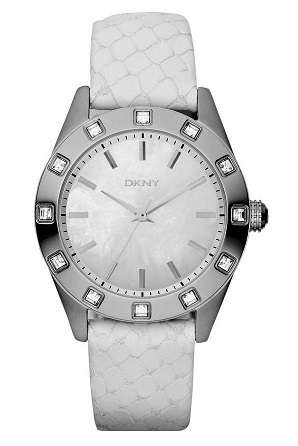 CRAZY R1 START ** DKNY MOTHER OF PEARL WITH CRYSTAL BEZEL LADIES WATCH (NY8790)  **VALUE: R3999.00**