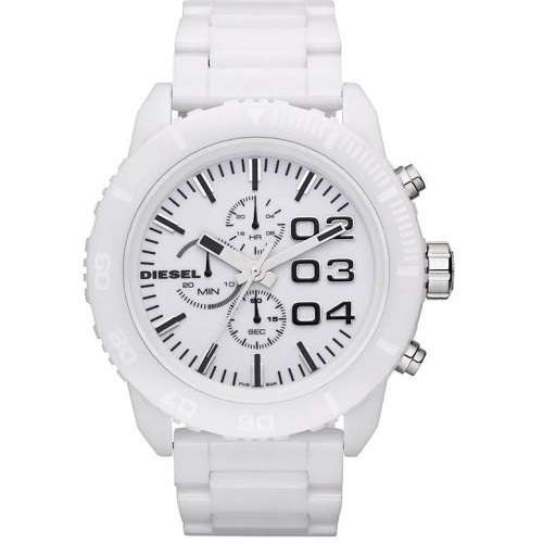 DIESEL OVER-SIZED WHITE CERAMIC CHRONOGRAPH WATCH  (DZ4220)  **VALUE: R5299.00**