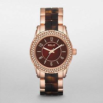 RELIC BY FOSSIL LADIES ROSE GOLD CRYSTAL GLITZ WATCH (ZR11960)  **VALUE: R2800.00**