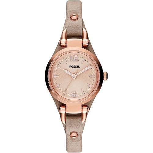 FOSSIL GEORGIA ROSE GOLD WITH CALF SKIN STRAP LADIES WATCH (ES3262)  **VALUE: R3600.00**