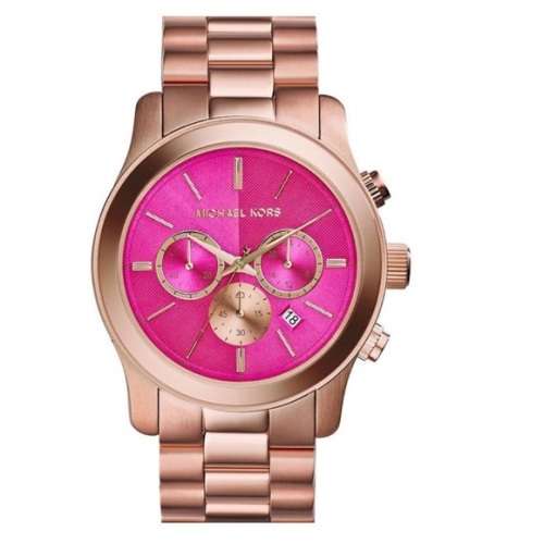 MICHAEL KORS RUNWAY CHRONOGRAPH ROSE GOLD PINK DIAL LADIES WATCH (MK5931) **VALUE: R5200.00**