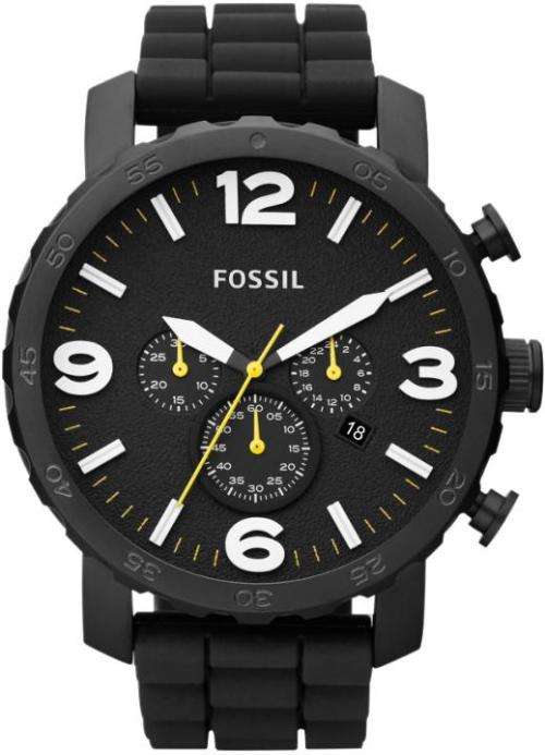 PLS READ DESCRIPTION - FOSSIL NATE STAINLESS STEEL ION-PLATED MENS WATCH - 50mm (JR1425)