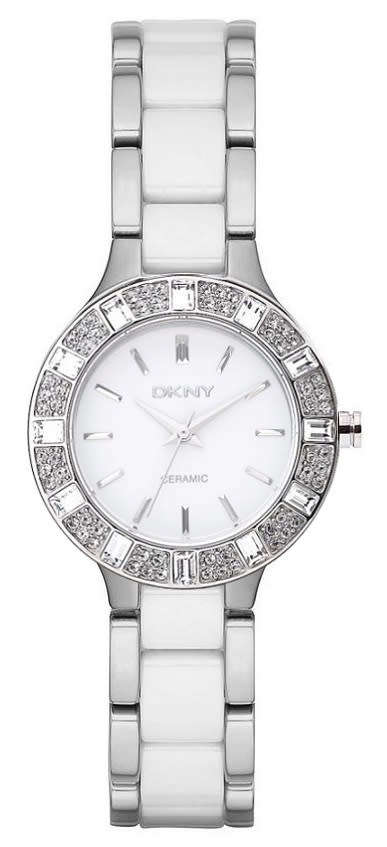 DKNY CHAMBERS CERAMIC AND CRYSTAL LADIES WATCH - 30mm