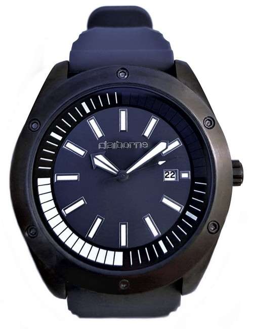 CLAIBORNE GUNMETAL STAINLESS STEEL MENS WATCH  (CLM1055)