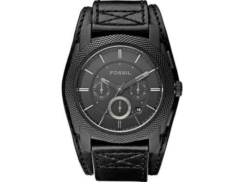 PLS READ DESCRIPTION - FOSSIL MACHINE LEATHER STRAP STAINLESS STEEL WATCH (FS4617)