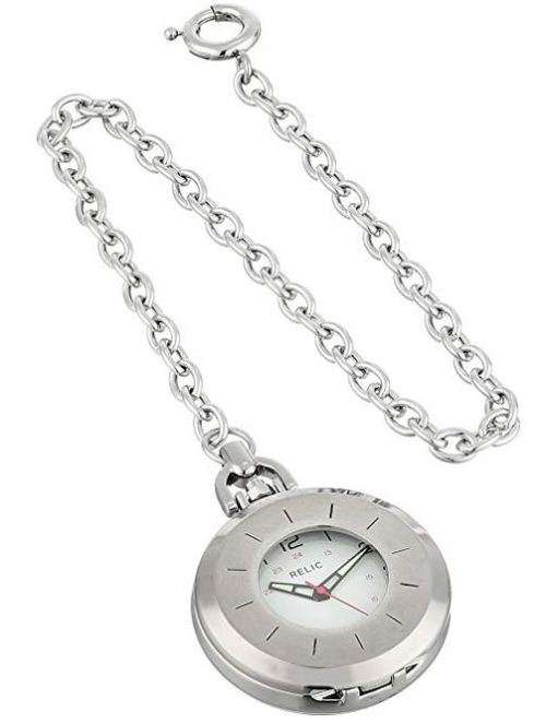 PLS READ DESCRIPTION - RELIC BY FOSSIL SILVERSTONE POCKET WATCH - 47mm (ZR85070)