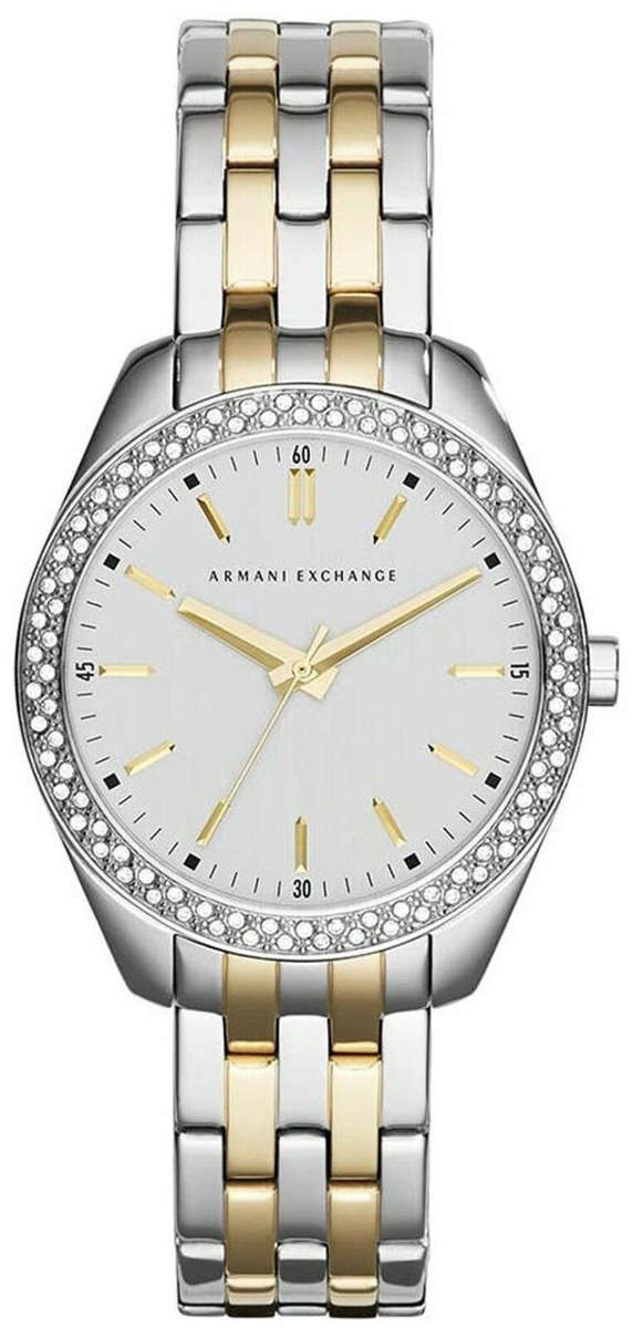 BLACK FRIDAY SALE - ARMANI EXCHANGE AX5519 2 TONE SS and GP QUARTZ WOMEN WATCH