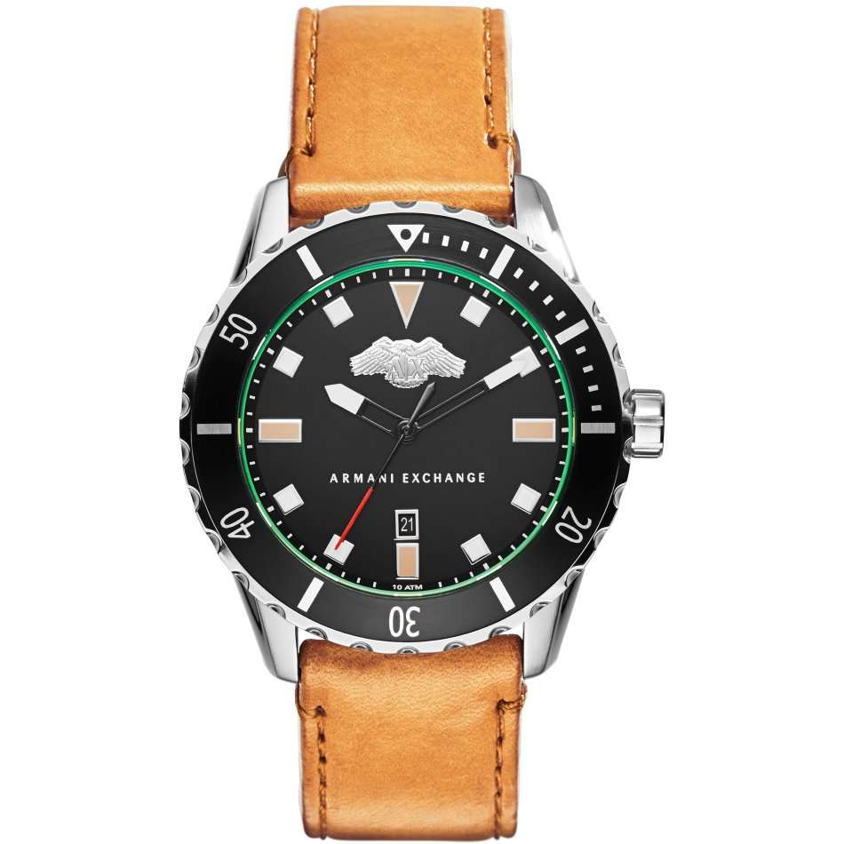 ARMANI EXCHANGE AX1707 Date Leather Strap Quartz Men Watch