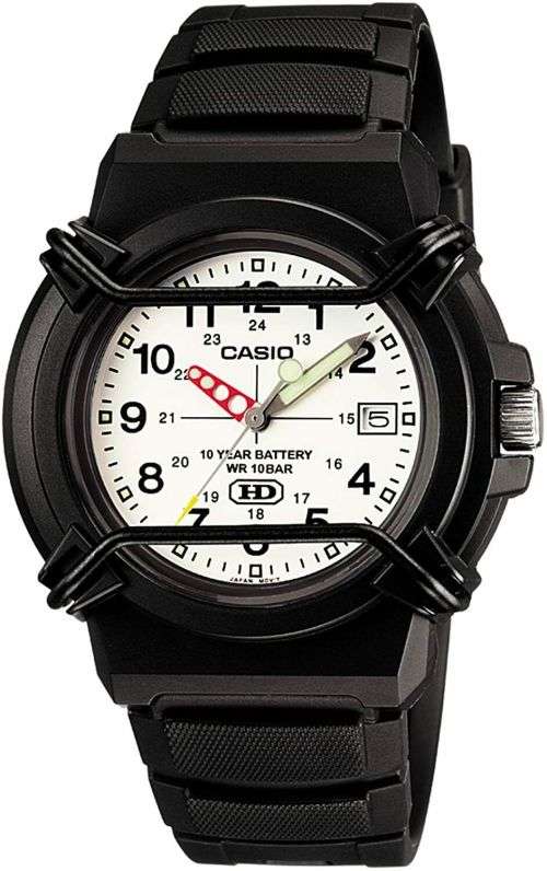 BLACK FRIDAY - Casio Enticer Analogue White Dial Heavy Duty Watch, 10 yr battery (HDA-600B-7BVDF)