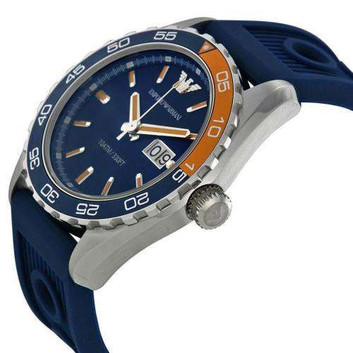 Emporio Armani Sportivo Navy Dial Silicone Strap Men`s Watch (AR6045) VALUE: R4800.00