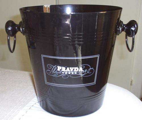 **Collectable metal Pravda Vodka Ice bucket**