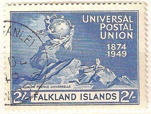 CLEARANCE SALE - 50% OFF ALL OUR STAMPS!!!  CV: R104  ** 1949 FALKLAND ISLANDS U.P.U. 2/- **