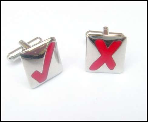 ** TICK / CROSS CUFFLINKS **