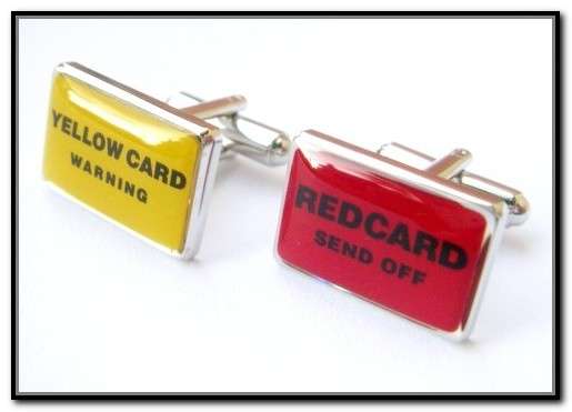 **  RED CARD / YELLOW CARD CUFFLINKS / CUFF LINKS  **
