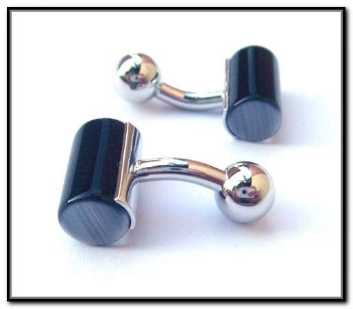 ** BLACK ONYX CUFFLINKS / CUFF LINKS **