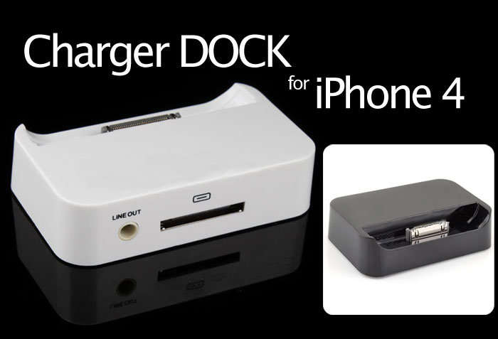 ** CHARGING / SYNC DOCKING STATION FOR APPLE iPHONE 4 / 4S   - WHITE **