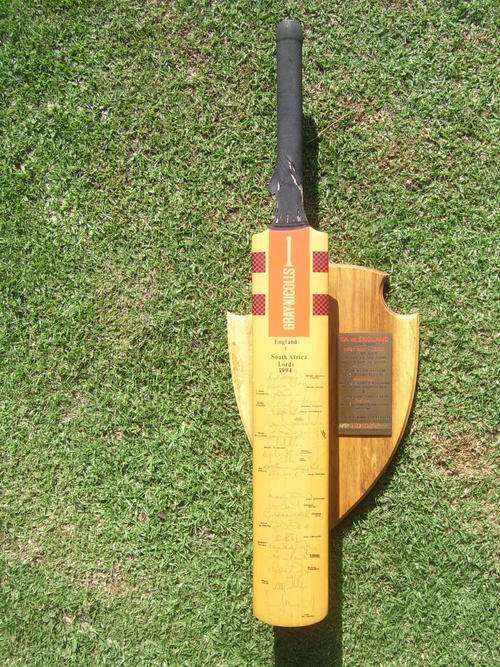 England vs South Africa Signed Bat on Shield Test Cricket Lords 1994