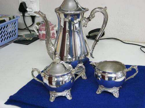 coffee pot milk and sugar bowl
