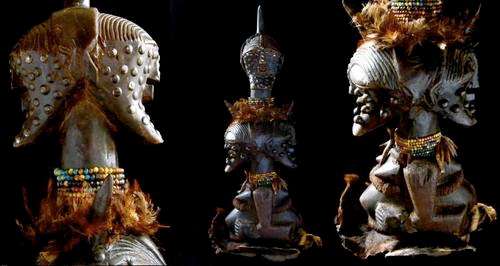 SONGYE ANTIQUE double JANUS_HEAD AFRICAN TRIBAL NKISI