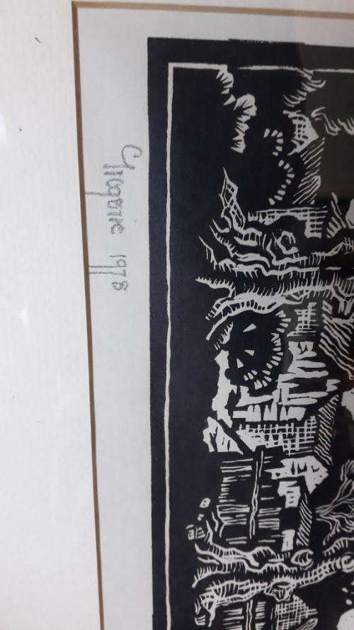 Gregoire Boonzaaier - Linocut `Three Trees` 1978. Signed. Make an Offer!