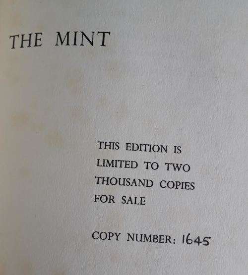 TE Lawrence -The Mint. Limited Edition 1000 copies 1st printing 1955. Make an Offer!