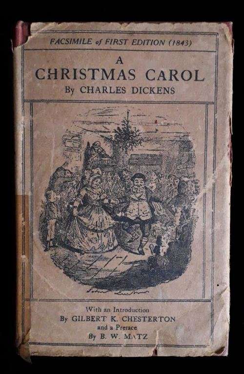 A Christmas Carol by Charles Dickens. 1922 with dust jacket! Facsimile of 1843 edition. RARE.