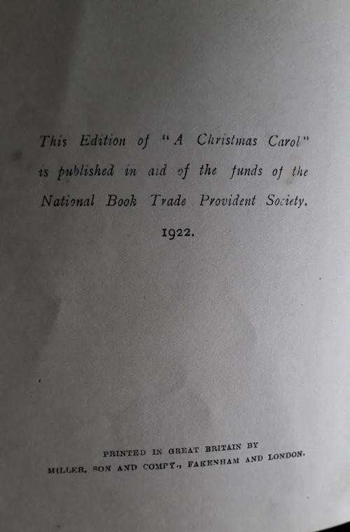 A Christmas Carol by Charles Dickens. 1922 with dust jacket! Facsimile of 1843 edition. RARE.