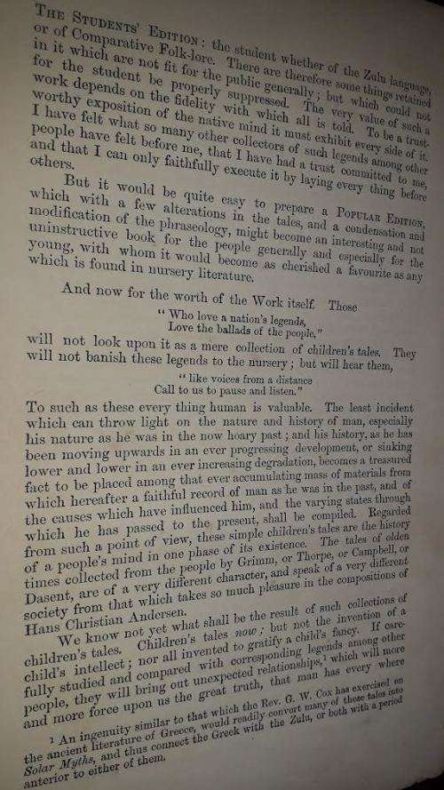 ZULU Africana. Nursery Tales, Traditions and Histories of the Zulus by the Rev. C Callaway, 1868.
