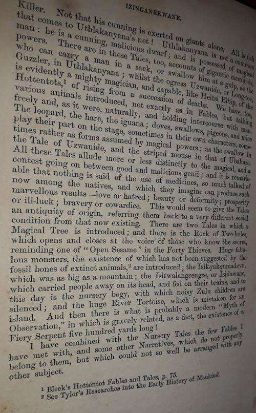 ZULU Africana. Nursery Tales, Traditions and Histories of the Zulus by the Rev. C Callaway, 1868.