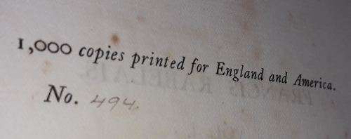 Rabelais, lives of Gargantua and his son Pantagruel. 1892. Illustr. by Anatole de Montaiglon. 2 vols