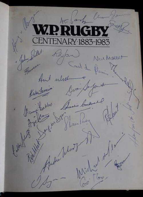 WP Rugby Centenary 1883-1983. AC Parker. Signed.
