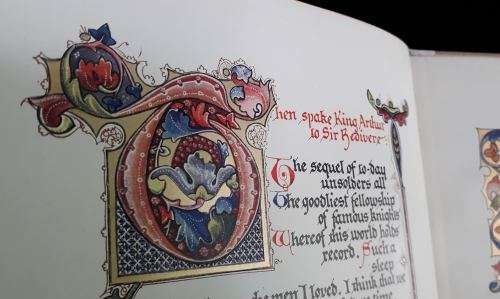 Mort D`Arthur - Illustrator Alberto Sangorski of Illuminated Poem by Alfred Lord Tennyson. 1937