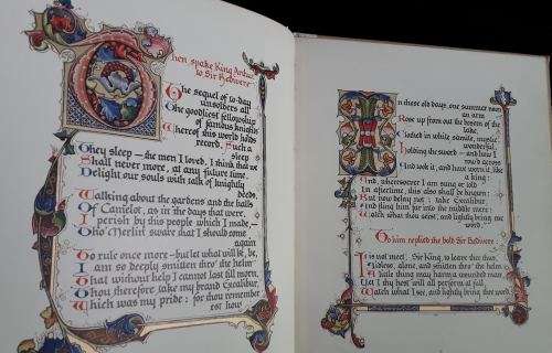 Mort D`Arthur - Illustrator Alberto Sangorski of Illuminated Poem by Alfred Lord Tennyson. 1937
