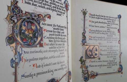 Mort D`Arthur - Illustrator Alberto Sangorski of Illuminated Poem by Alfred Lord Tennyson. 1937