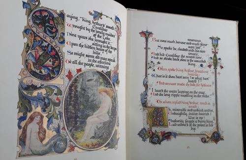 Mort D`Arthur - Illustrator Alberto Sangorski of Illuminated Poem by Alfred Lord Tennyson. 1937