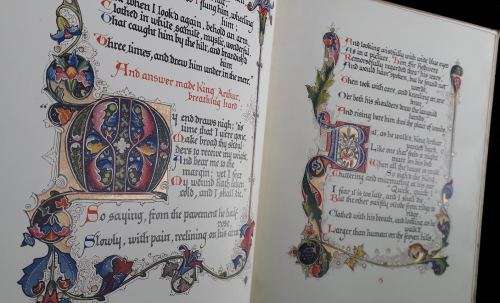 Mort D`Arthur - Illustrator Alberto Sangorski of Illuminated Poem by Alfred Lord Tennyson. 1937