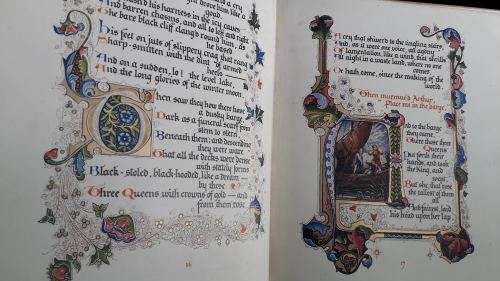Mort D`Arthur - Illustrator Alberto Sangorski of Illuminated Poem by Alfred Lord Tennyson. 1937