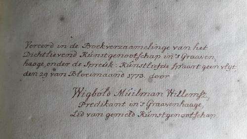 JAKOB ZEEUS, Overgeblewe gedichten, gedrukt by Arnold Willis, Rotterdam, 1726. RARE!!